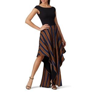 Esteban Cortazar Striped Open Back Dress Size 36